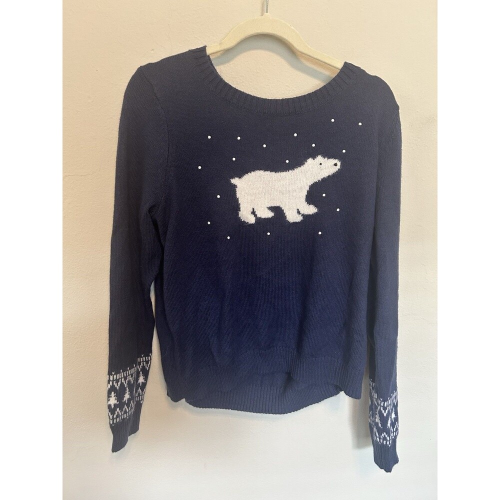 Talbots Polar Bear Crewneck Sweater Size Large Cozy Winter Novelty Preppy Cute
